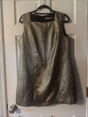 NEW Abercrombie & Fitch Metallic Gold Mini Dress Size Large Petite
